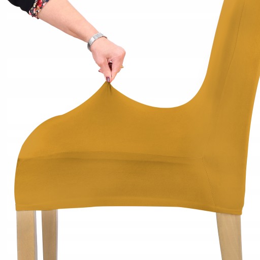 HORČIČOVÝ ELASTICKÝ POTAH NA STOLIČKU