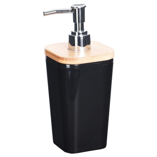 DÁVKOVAČ MYDLA NÁDOBKA NA TEKUTINU RIADU ČIERNY MATERIÁL BAMBUS 350 ML