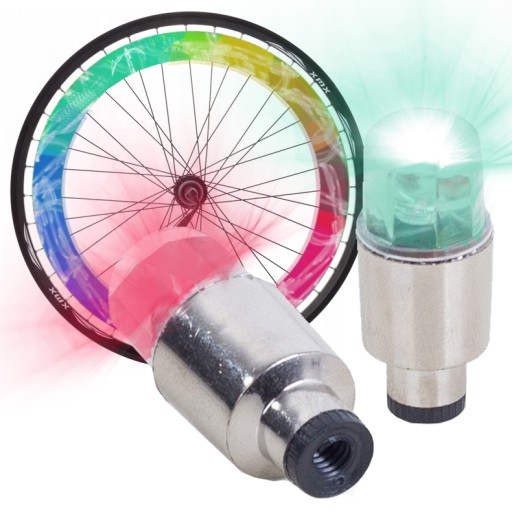 VETRACIE OSVETLENIA VENTILU PRE BICYKEL SO SNÍMAČOM, FAREBNÉ RGB, 2 KS.