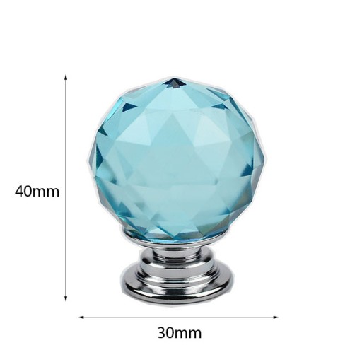 KRIŠTÁĽOVÝ NÁBYTOK Úchytka 30mm BLUE CRYSTAL glamour