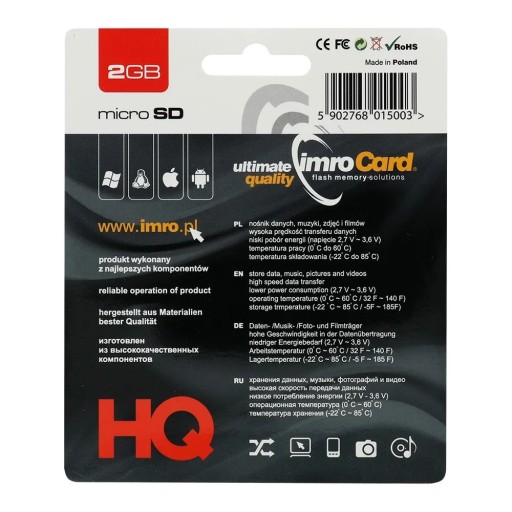 IMRO microSD 2GB pamäťová karta s SD adaptérom