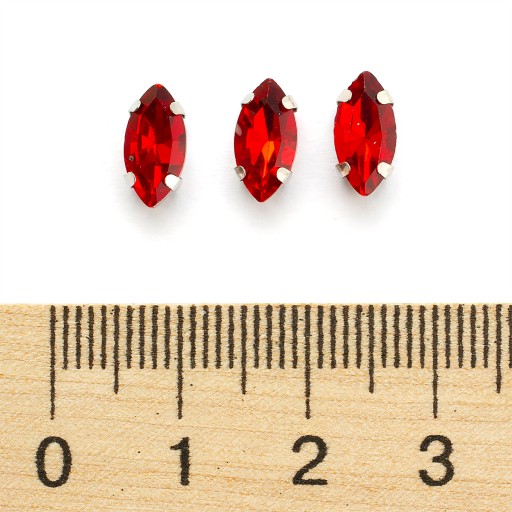 Štrasové kamienky na šitie, sklo, mosadzný podstavec, konské oko, 10x5x4mm, 10ks