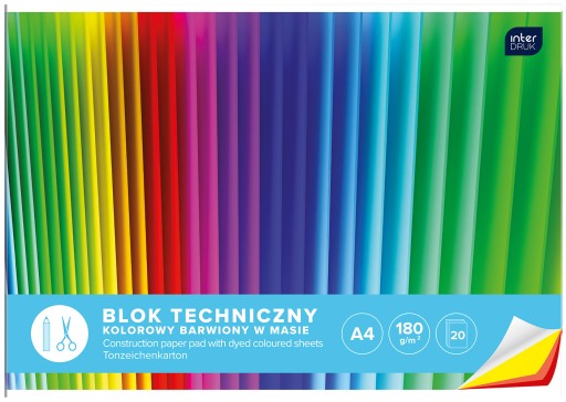 Interprint, farebný technický blok A4, 20 listov