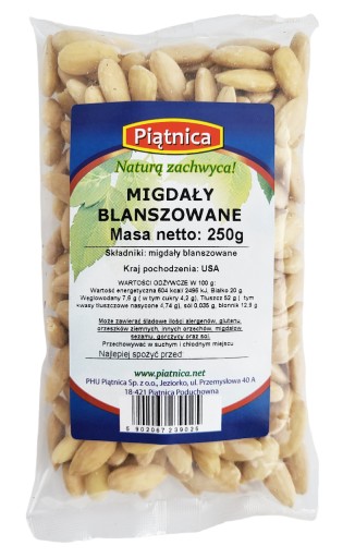 BLANCHOVANÉ MANDLE Premium 250g PIATOK