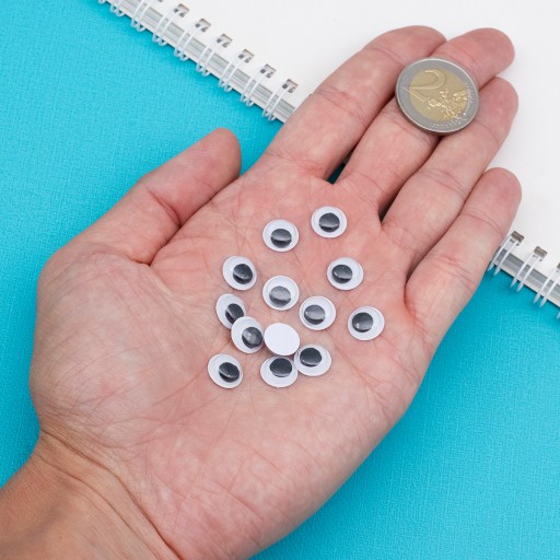 Oči na hračky plastové 10x3mm 240ks/20g