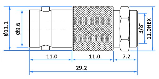 RF anténny adaptér F/wt-BNC/gn 75Ohm