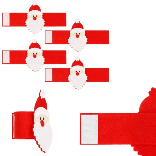 4 VIANOČNÉ krúžky na obrúsky, ČERVENÉ, MIKULÁŠKOVÉ