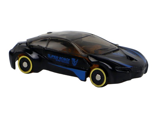Super robotické auto 2v1 v mierke transformácie 1:64 čierne