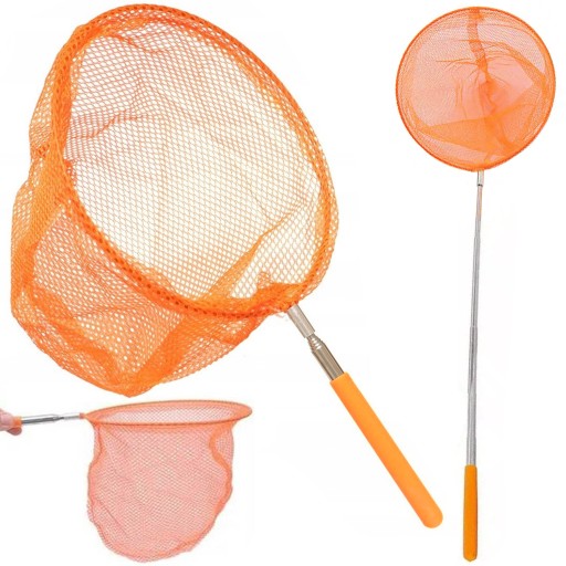 SIEŤKA NA MOTÝLY, RYBY, HMYZ do záhrady, oranžová, teleskopická