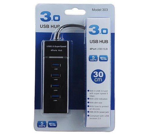 Rozbočovač USB HUB ROZBOČOVAČ KÁBLOV PRE 4 USB 3.0 5Gb/s PORTY pre počítač