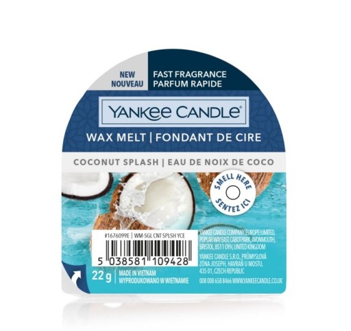 YANKEE SVIEČKA S VONNÝM VOSKOM KOKOSOVÝ SPLASH 22G