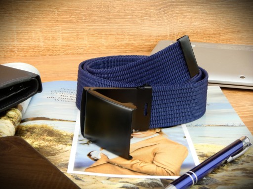 Pánska WIDE klasická mikina NAVY BLUE Buckle Mat