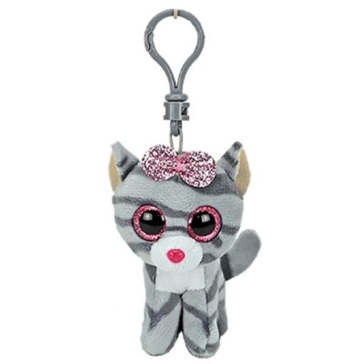 Šedá kľúčenka Kitty KIKI 8,5 cm CAT TY čiapky čiapky