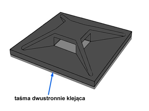 Samolepiaci držiak 20x20mm čierne pásy 100 ks