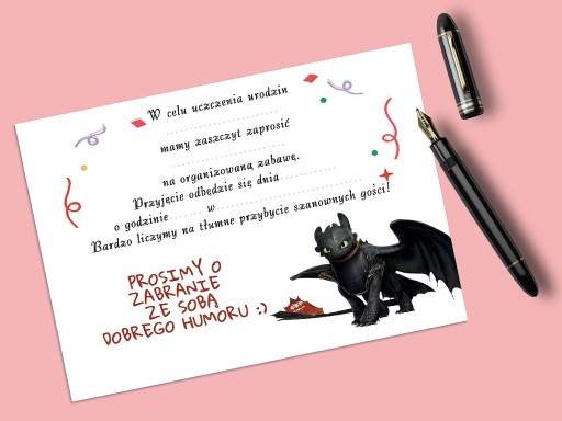 AKO VYCVIČIŤ DRAKA POZVÁNKA NA NARODENINY DIEŤAŤA + OBÁLKA ZDARMA