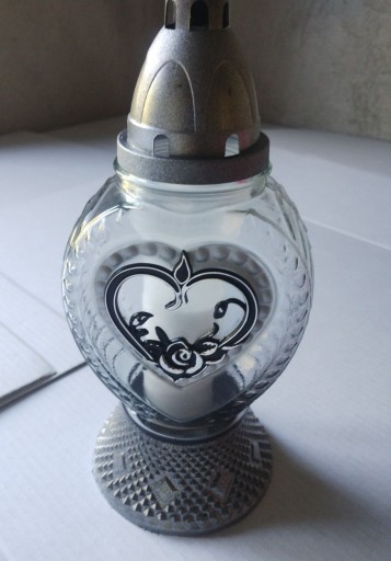 Sviečky Sviečka Srdce Grafit 29 CM strieborný lampáš
