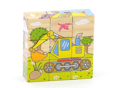 VZDELÁVACIE DREVENÉ BLOKY PUZZLE 6 V 1