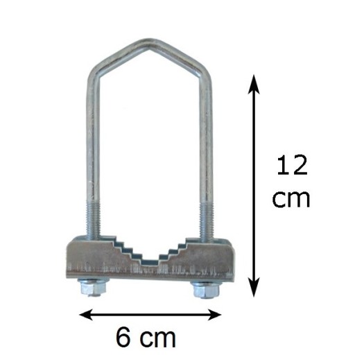 Anténna svorka, veľký pozinkovaný držiak, 12 cm