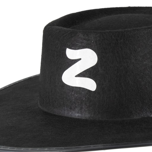 Čiapka Zorro, čierna s gumičkou a bielym písmenom Z