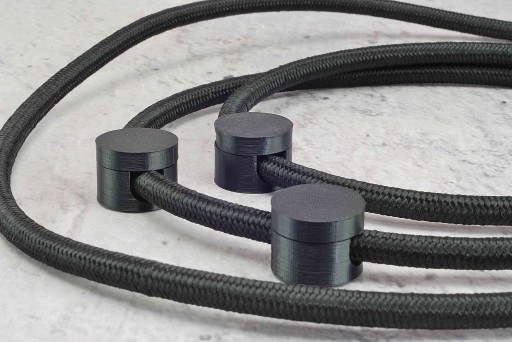 čierny držiak opleteného kábla 10mm loft retro povrchová inštalácia