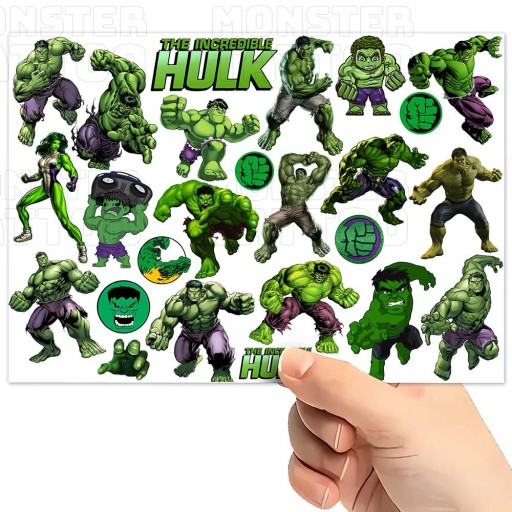 UMÝVAJÚCE DOČASNÉ TETOVANIE PRE DETI DETI HULK ORIGINÁLNE DIZAJNY