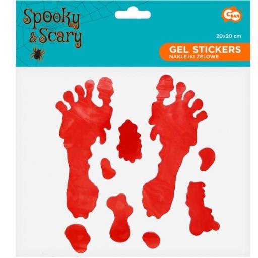 HALLOWEENSKÉ OKNO DEKORÁCIA Krvavé nohy GÉL
