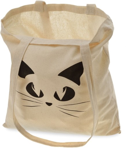 ECO SHOPPER Bavlnená nákupná taška Mládež Taška cez rameno CAT KITTEN