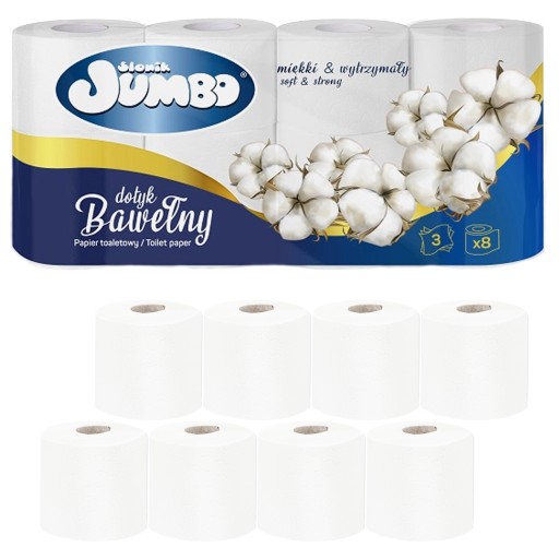 TOALETNÝ PAPIER SLONÍ JUMBO CELULÓZA 3 V 8 KS