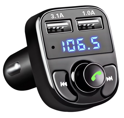 BLUETOOTH FM VYSIELAČ MP3 NABÍJAČKA PREHRÁVAČ 2X USB AUDIO BT