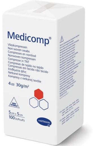 HARTMANN - Medicomp 5 x 5 cm, 4š 100 ks. nesterilné