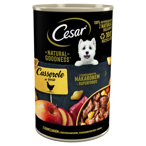 CESAR Natural Goodness mokré krmivo pre psov s kuracím mäsom v omáčke, 400g plechovka