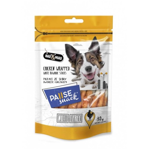 Hau Miau Pausesnack mäkké kuracie pásiky 80g