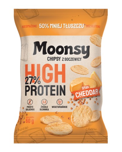 Eurowafel Chips Moonsy Lentils Čedar syr 60g PROTEIN 27%