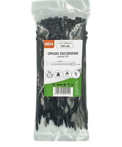 KABELOVÉ SPOJE UV ČIERNA 3,6X150