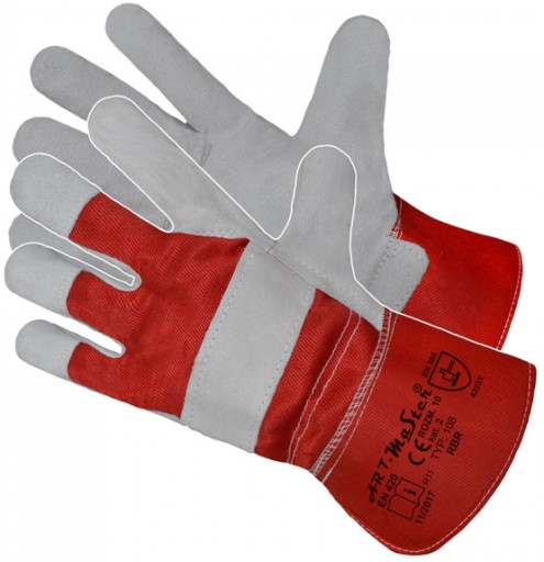 Hrubé, ochranné kožené pracovné rukavice, HOVIA KOŽA, úchop, veľkosť 10