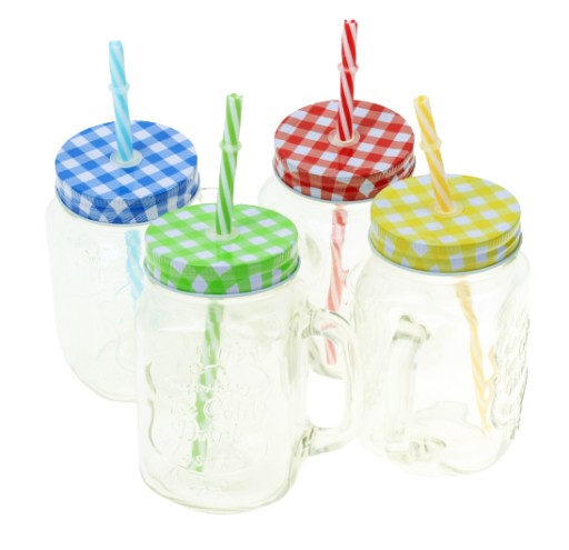 JAR hrnček so slamkou 450ml sklenené nápoje nápoje