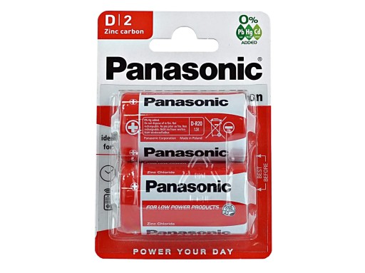 Batérie Panasonic D R20 2 ks