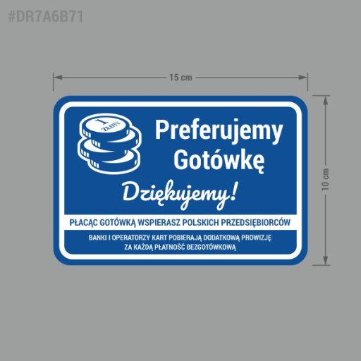 Preferujeme Hotovosť - nálepka 10x15