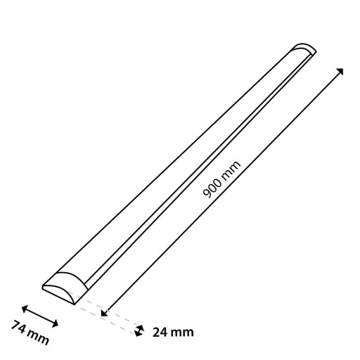 Prisadené LED panelové svietidlo 90 cm pre garážovú dielňu, žiarivkové svietidlo