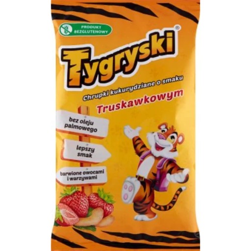 Tigers Corn puffs s jahodovou príchuťou