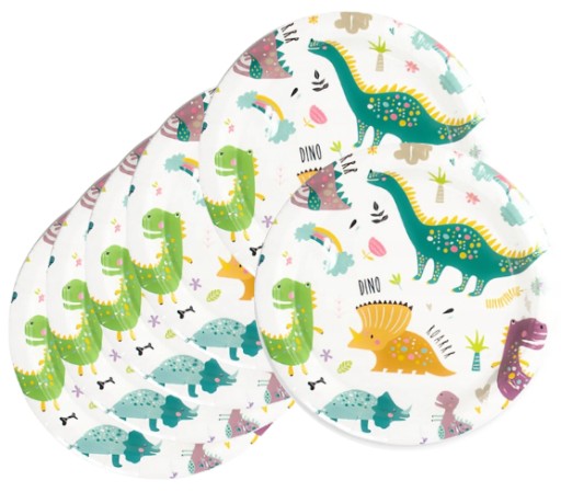 Dinosaury narodeninové taniere 18 cm, 6 kusov