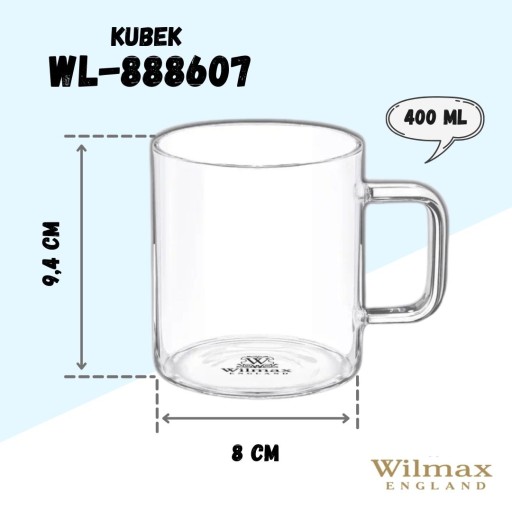 Žiaruvzdorný sklenený hrnček 400 ml Wilmax England