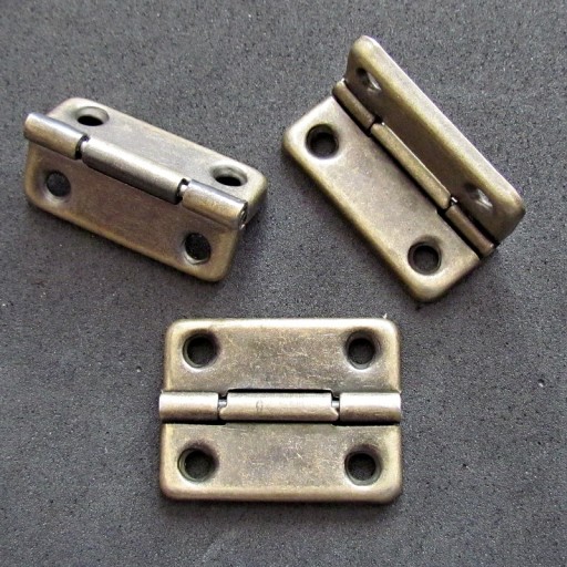 Uhlové pánty 90° 24x32 mm patina, 4 ks. + skrutky