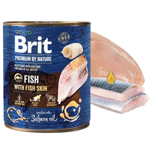 BRIT BY NATURE Mokré krmivo pre psov Ryby 800g