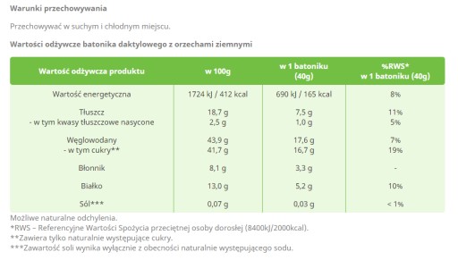 Datľová tyčinka s arašidmi 40g Targroch