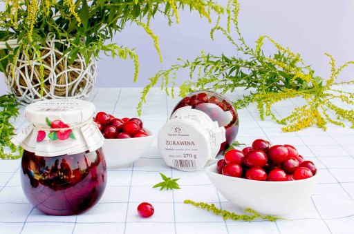 BRUSINKY KYSLENÉ OVOCIE V SLADKOM SIRUPOVOM SIROPE 270g Ogródek Dziadunia