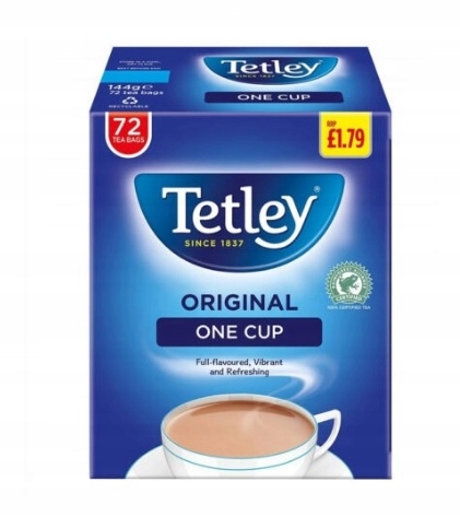 1x144g TETLEY jedna šálka originálneho britského čaju