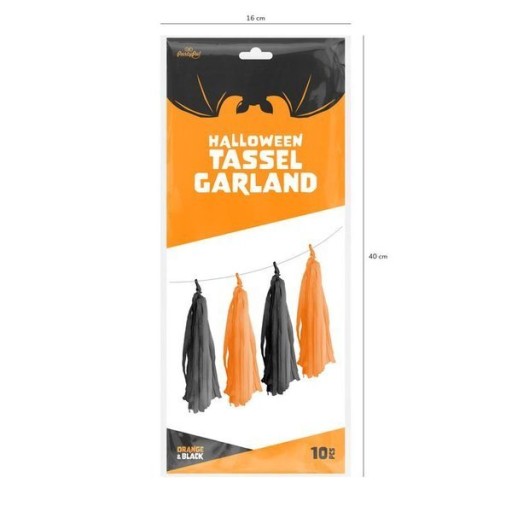 HALLOWEENSKÉ STRANY GARLANDA ORANŽOVÁ ČIERNA