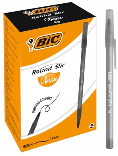 Okrúhle guľôčkové pero Stic čierne M BIC
