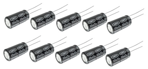 KONDENZÁTOR 820uF / 25V 10x20 HEC - 10 ks.
